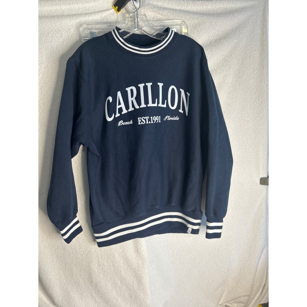 Vineyard Crew Mens Carillon Beach Florida Sweatshirt Navy Blue Medium  Trim